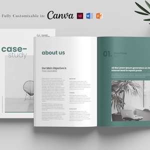 16 Seiten, Case Case Template, Canva Template, MS Word Template, Business Proposal, Datenblatt, Projekt-Fallstudie, Projektrapport