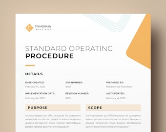 Vorlage für Standardarbeitsanweisungen: Bearbeitbares SOP-Dokument (A4 und US Letter)