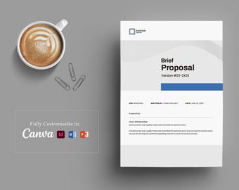 プロジェクト提案テンプレート：企業向けビジネス提案、マーケティングパンフレット（MS Word、Canva）
