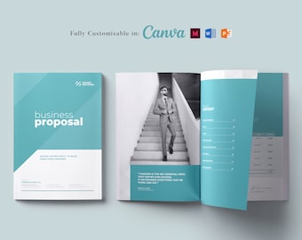 Business Proposal Template: Marketing Portfolio, Modern Design for Canva, Word, PowerPoint