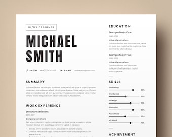 Professional Resume Template: Modern CV, Canva, MS Word, PowerPoint