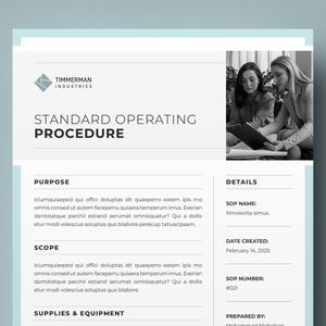 Sjabloon standaardprocedure, SOP-sjabloon, projectplan, SOP-proceduredocument zakelijk, bedrijfsdocument