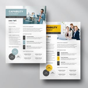 Corporate Capability Statement Template: A4, Canva, Word, Indesign - Etsy