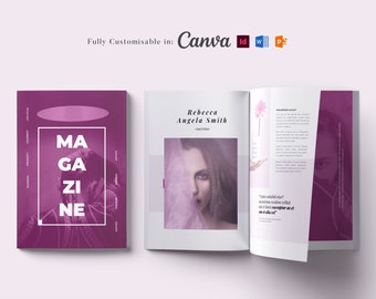Lifestyle Magazine Template: Customizable Brochure Design (InDesign, Canva, Word, PPT)