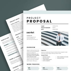 Propuesta comercial, propuesta de proyecto, plantilla de MS Word, propuesta de marketing, propuesta de cliente, perfil de empresa, plantilla de Canva