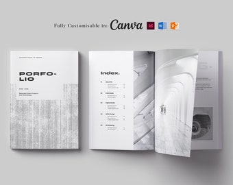 US Letter Portfolio Template: Company Portfolio, Business Brochure Design (MS Word, Canva, InDesign)
