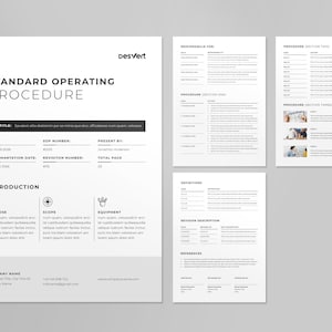 May include: A black and white standard operating procedure template with the title "Standard Operating Procedure" and the text "SOP Title: System with a database per se to store data, difficulties from time to time, otherwise".