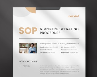 Bearbeitbare SOP-Vorlage: Standardarbeitsanweisung (A4 & US Letter)