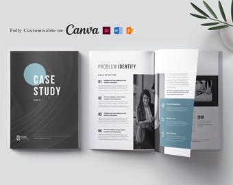 Szablon studium przypadku biznesowego: Raport projektu (Canva, Word, PowerPoint)