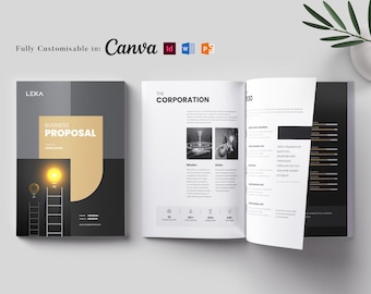 Professional Business Proposal Template: MS Word, Canva, InDesign (16 Pages)