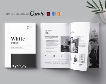 ホワイトペーパーテンプレート：ビジネスパンフレット、Canva、Word、InDesign