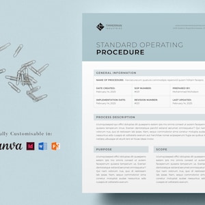 Standard Operating Procedure Template, SOP Template, Project Details ...