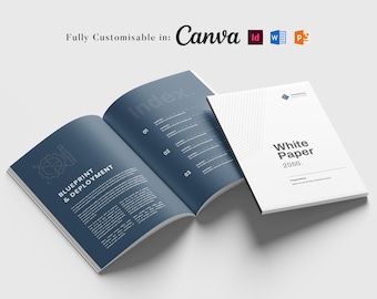 Weißbuch Vorlage: Business-Broschüre, Canva, Word, InDesign