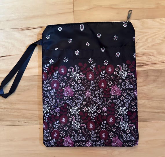 Floral pattern Book sleeve with Zipper and front pocket