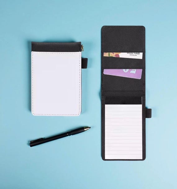 A pocket size Sublimation Blank notebook reusable cover with lined pages.