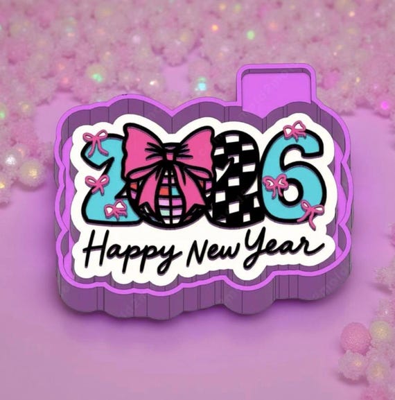 New year 2026  Car Freshie Mold, Christmas Air Freshener Silicone Mold