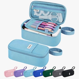 Large Canvas Pencil Case: Multi-Compartment Zipper Stationery