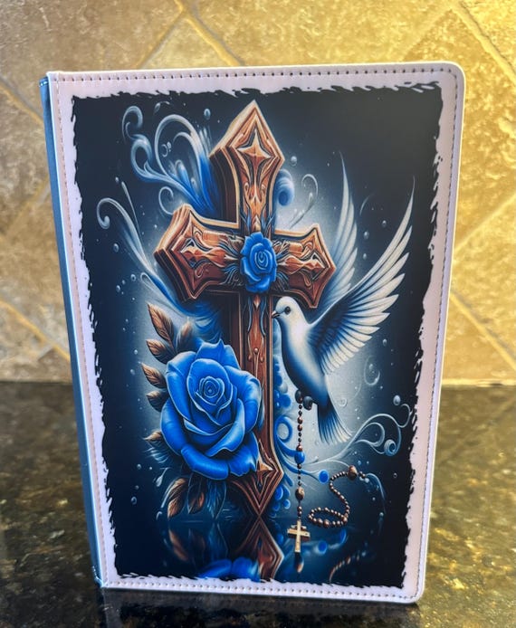 A5 Reusable Cross with white dove Journal Sublimation Lined Notebooks