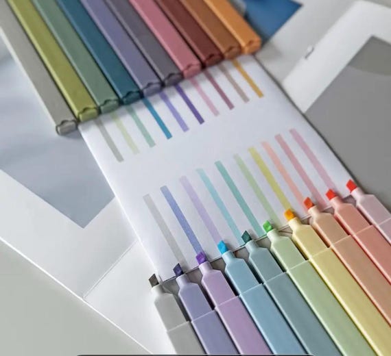 Pastel Highlighters: Soft Chisel Tip, No Bleed - 20pc Set
