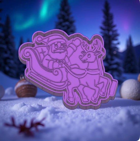 Santa in a sleigh Car freshie mold or mold housing.