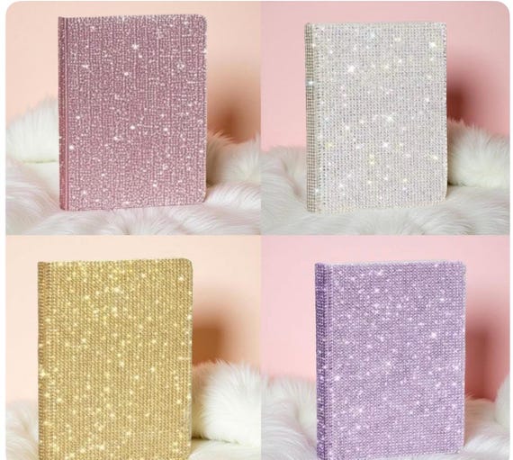 Diamond A5 Notebook & Pen Set, Shiny Diary (4-Pack)