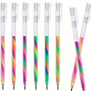 Lot de 6 stylos gels couleurs, encre scintillante de 1,2 mm, couleurs mélangées vives pour une écriture fluide, adapté pour les journaux et les agendas.