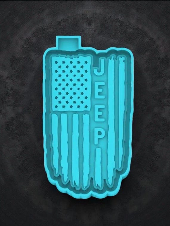 Jeep flag  Car freshie mold or mold housing.