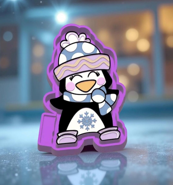Winter penguin Car freshie mold or mold housing.