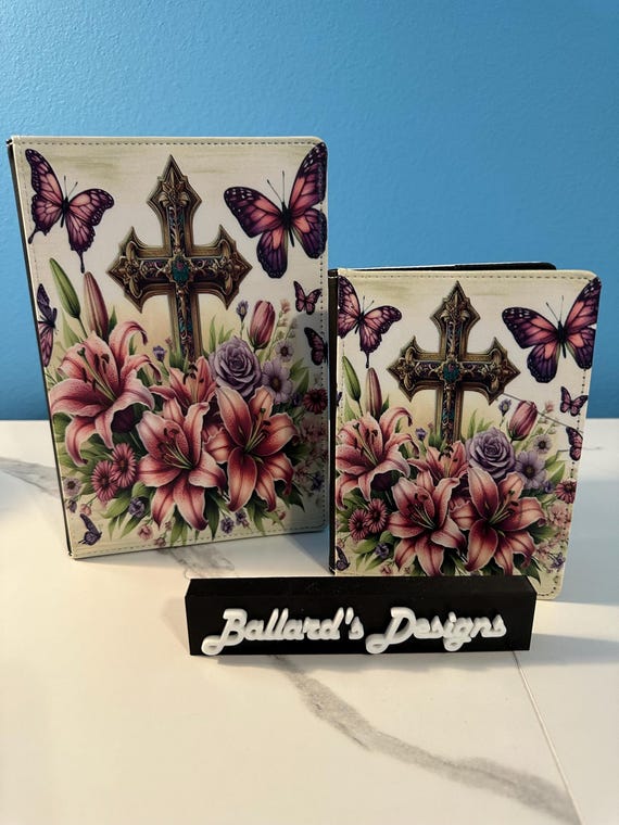 Floral Cross Journal Set, Sublimation Reusable Notebooks (A5, A6)