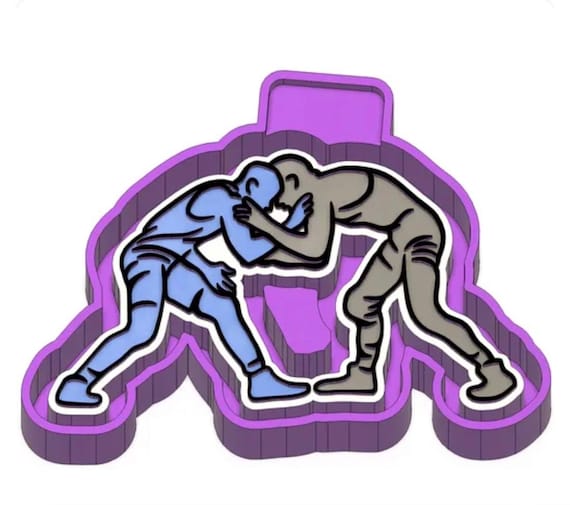 Wrestling  Car freshie mold or mold housing.