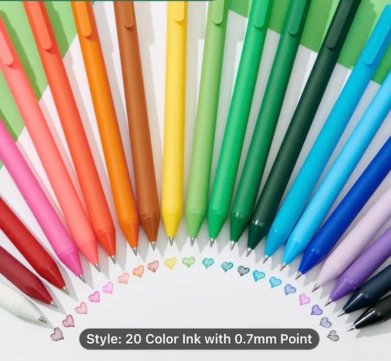 Retractable Gel Ink Pens: 0.5mm Fine Point, 20-Piece Set