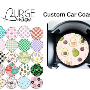 Retro Car Coasters: Checkered Cactus Coquette - Neoprene, Set of 2