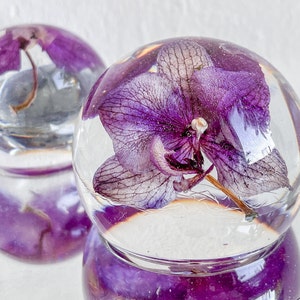 Set of 3 Real Orchids Paperweight  - READY TO SHIP
