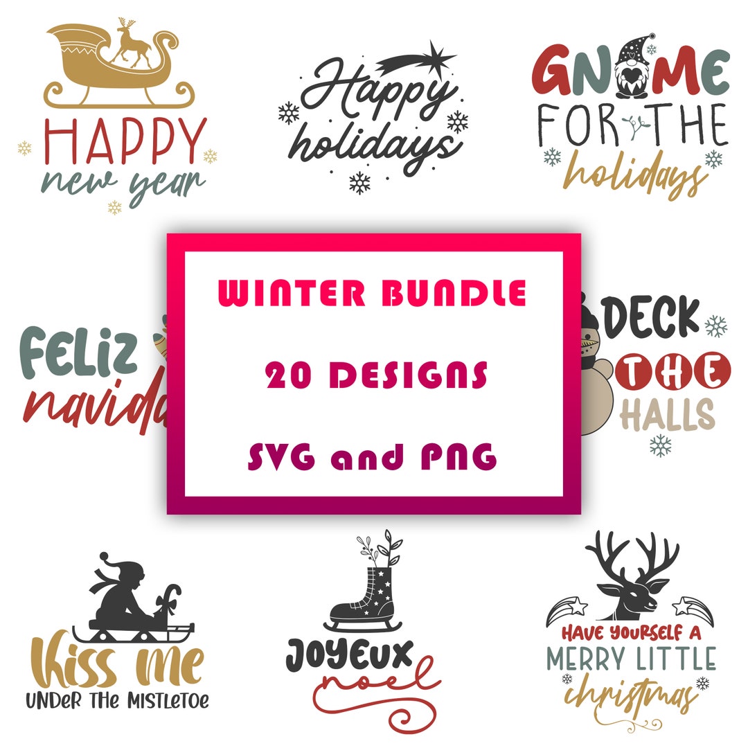 Christmas Winter Bundle SVG 20 Designs Christmas PNG - Etsy