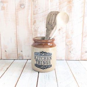 Vintage Moira Pottery Stoneware Jar; "Kitchen Things" Utensil Crock*