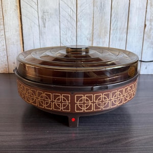 Vintage Ekco Hostess Carousel Food Warmer; Retro 1970's Lazy Susan Buffet Server
