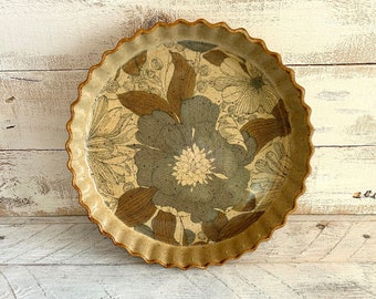 Vintage-Style Ruffled Rim Ceramic Quiche/ Tart/ Pie/ Baking and Cooking Dish; Kitchen Dish, Home Decor, Rustic Style, Farmhouse Cooking