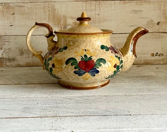 Tetera de cerámica Vintage Villeroy & Boch; Hervidor de cerámica, regalo para los amantes del té, decoración de cocina vintage, tetera alemana de antes de la guerra, cerámica alemana