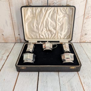 Vintage Art Deco Sterling Silver Cruet Set - Samuel Landman, 1940s