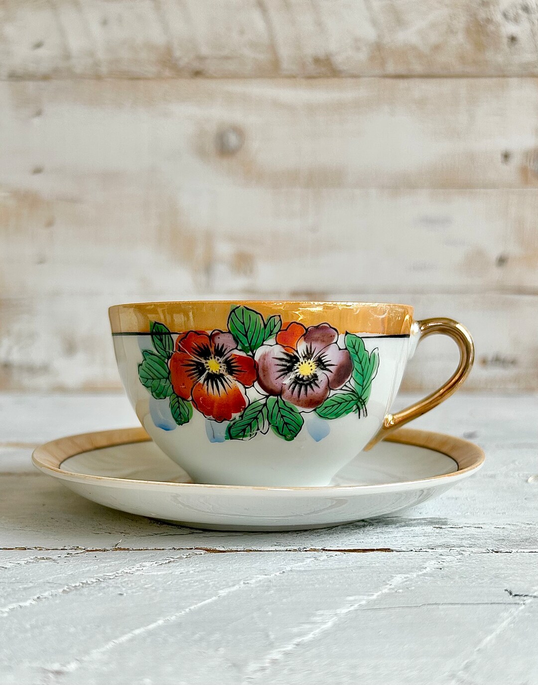 Vintage Japanese Teacup and Saucer Soy Candle in a Peony Etsy