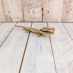 Vintage Brass Alligator Nutcracker: Unique Kitchen Decor