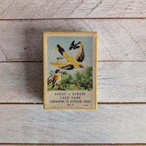 Birds of Europe-kaartspel: met 36 verschillende vogels nr. 4; Complete set, vintage kaartspel, kaartspel jaren 60, cadeau voor vogelliefhebber