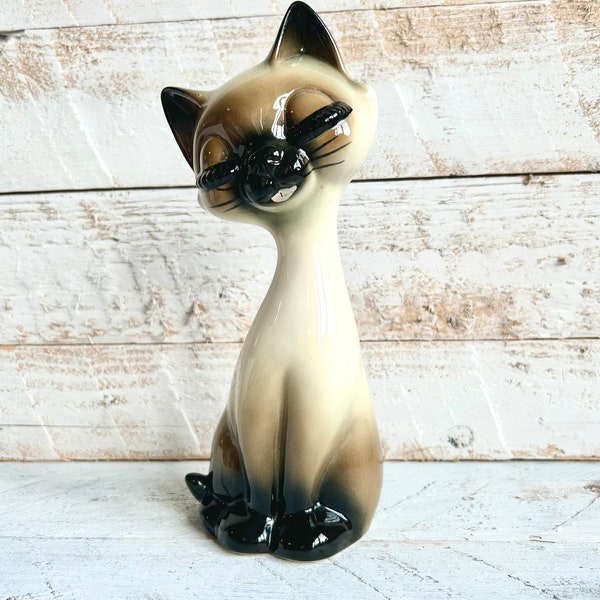 vintage des années 1960 Trentham Art Ware Kitsch Siamese Cat Figurine Ornement; Rétro, Ornement Kitsch, Maison vintage, Figurine Kitsch, Amoureux des chats