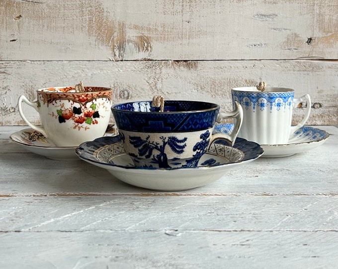 Mixed Vintage Teacup & Saucer Candles. Coconut and Shea Scented. Etsy