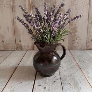 Vintage Rye Pottery Jug; Rustic Brown Treacle Glaze Studio Pottery Vase*
