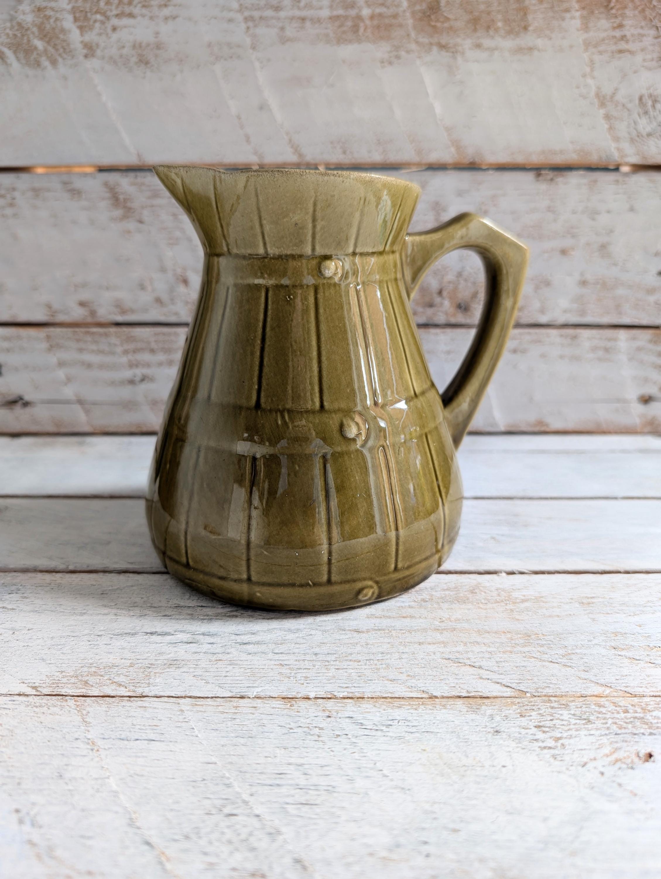 サルグミーヌ陶器ピッチャー：ヴィンテージのフランス農家風花瓶