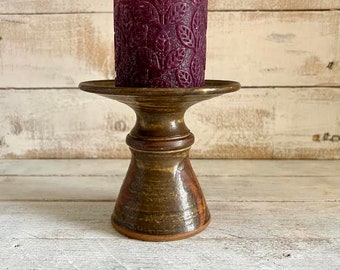 Susan Bennett Pottery Candle Holder: Stoneware Vase, Scandinavian Decor