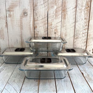 Vintage Hostess Trolley Glass Dishes with Stainless Steel Lids; Set of 4, Mid-Century Food Warmer Replacement Serving Dishes