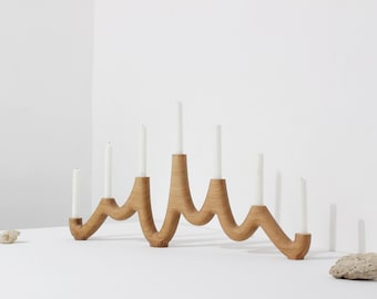 Seven-branched wooden candlestick "Crest"