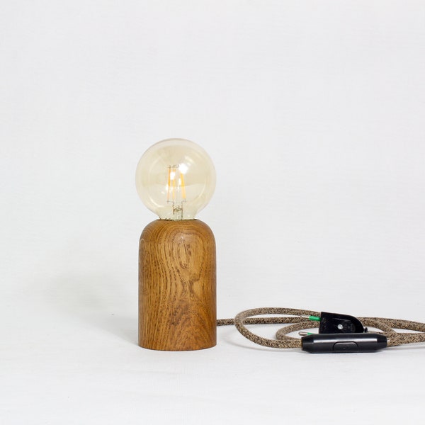 Table lamp, "Dyke" table lamp in stained solid oak.